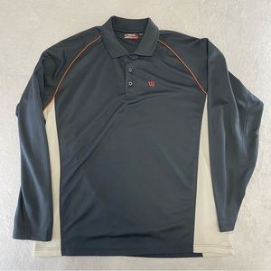 Wilson Velocity Men's Long Sleeve Button Up Pullover Gray Orange White Size L